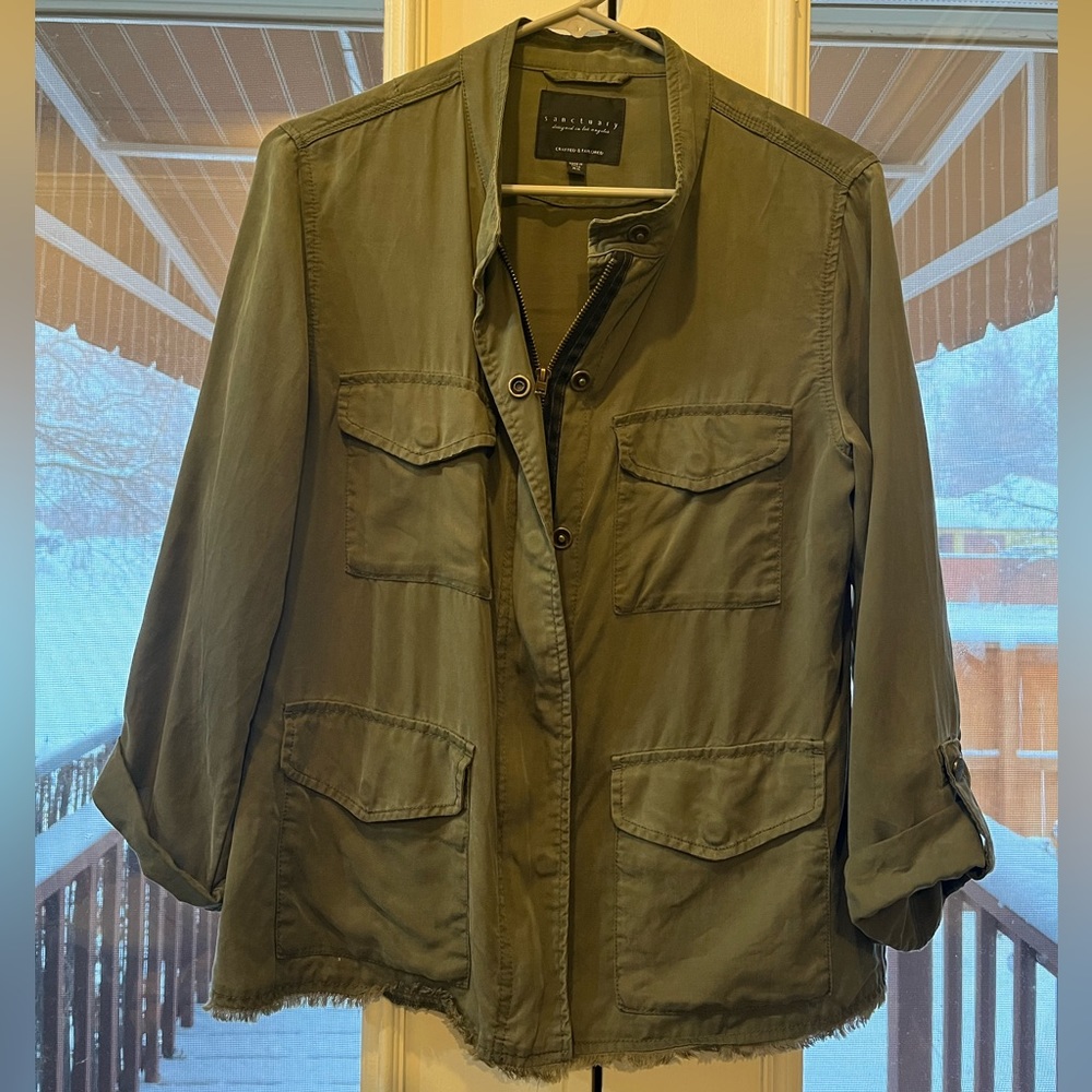 Sanctuary Lightweight Army Green Cargo Jacket